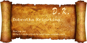 Dobrotka Krisztina névjegykártya